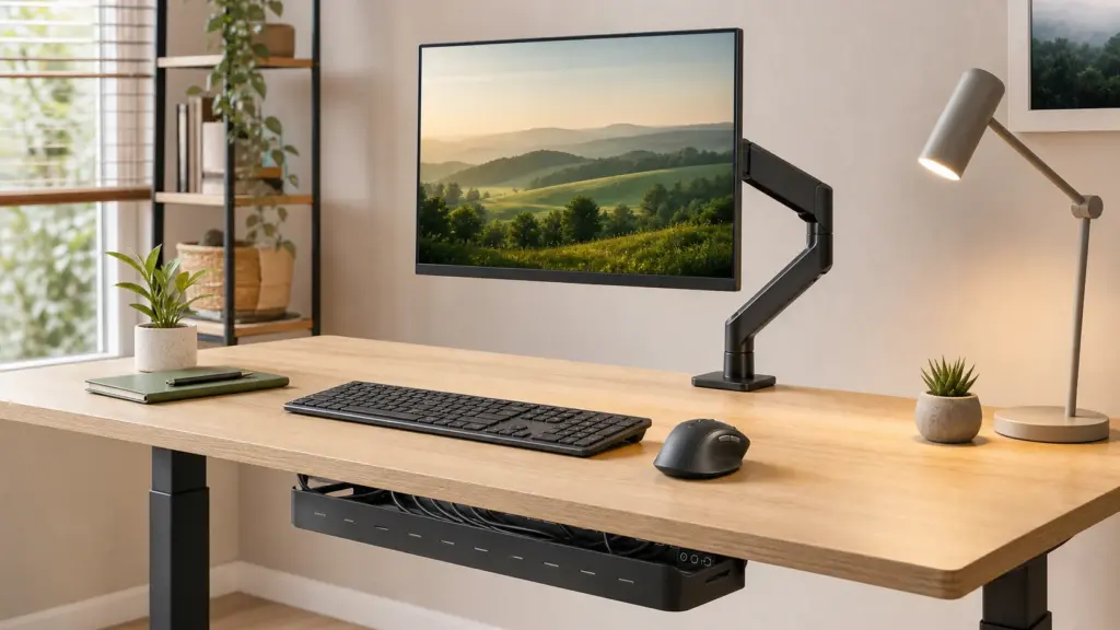 Cách setup góc làm việc gọn, đỡ mỏi với 5 món