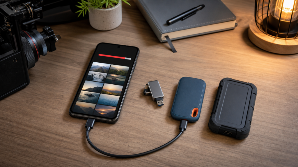 Quay video bằng điện thoại: chọn USB OTG hay SSD di động?