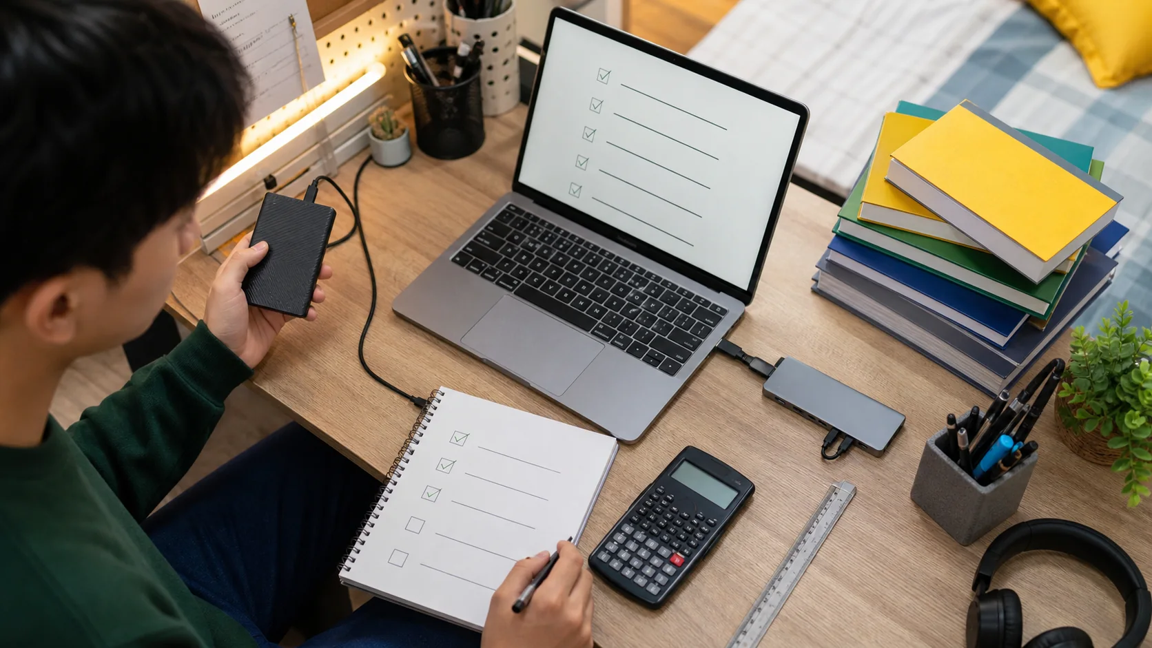 Sinh viên kiểm tra phần mềm, lưu trữ và phụ kiện trước khi mua laptop